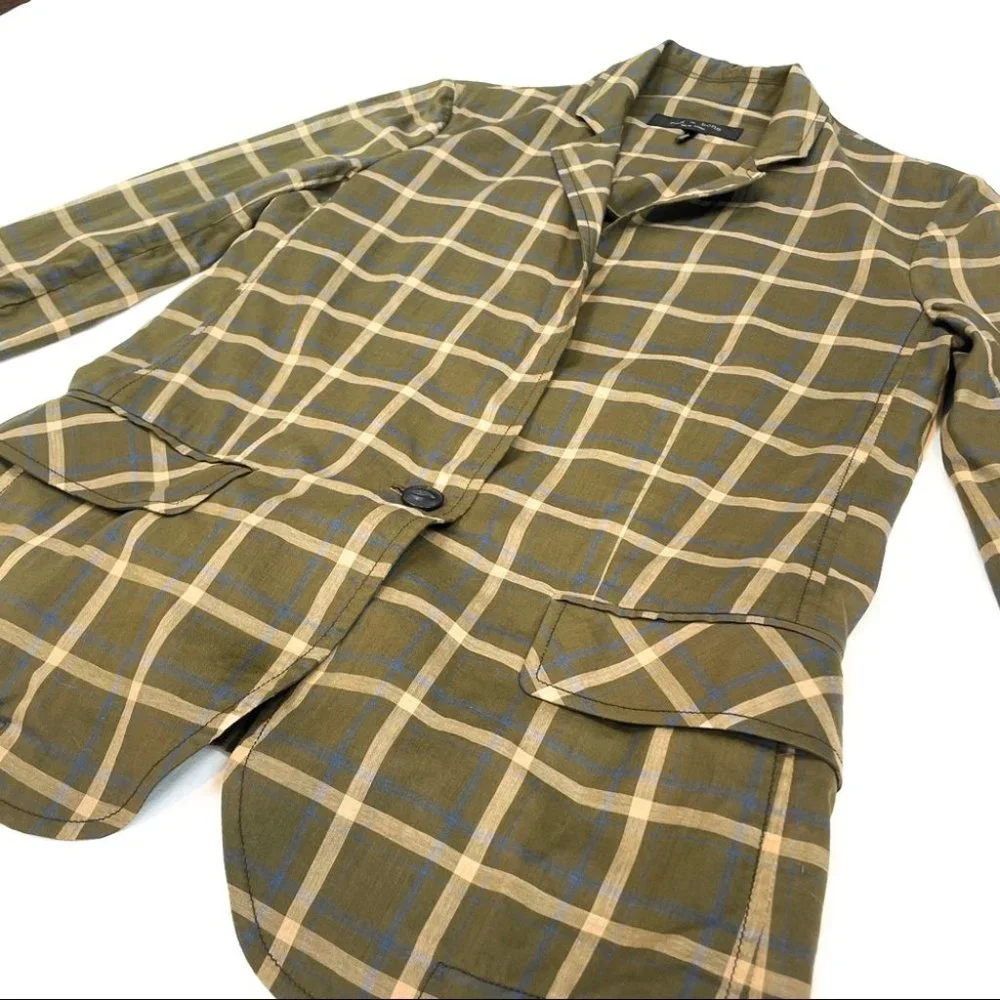 Rag and Bone Sybil Blazer Plaid Green (Size 0) - Picture 8 of 13